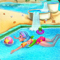 Galaxy Girl Swimming Pool Girlg