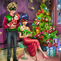 Free online flash games - Dotted Girl Family Christmas game - Games2Dress 