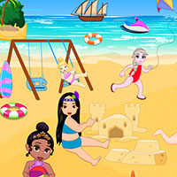 Free online flash games - Baby Princesses Play in Beach game - Games2Dress 