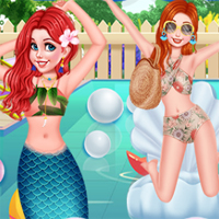 Free online flash games - Princesses Chillin At The Pool game - Games2Dress 