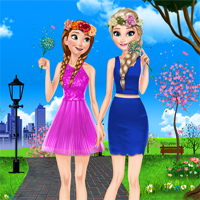 Free online flash games - Sisters Spring Day game - Games2Dress 