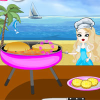 Free online flash games - Anna Cooking Beach Burger game - Games2Dress 