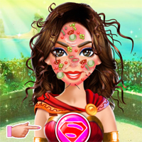 Free online flash games - Kiz10girls Wonder Woman Face Care Girl game - Games2Dress 