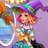 Free online flash games - Audrey Halloween Witch GirlsPlay game - Games2Dress 