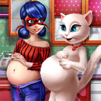 Free online flash games - Lady And Kitty Pregnant BFFs AgnesGames game - Games2Dress 