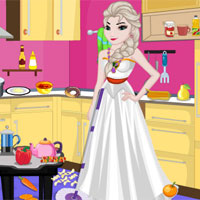 Free online flash games - Princess Elsa Kitchen Cleaning game - Games2Dress 