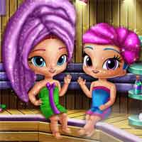 Free online flash games - Glittery Genies Realife Sauna AgnesGames game - Games2Dress 