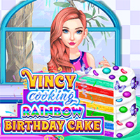 Vincy Cooking Rainbow Birthday Cake