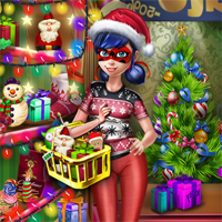 Dotted Girl Christmas Shopping
