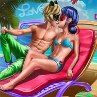 Free online flash games - Dotted Girl Private Beach game - Games2Dress 